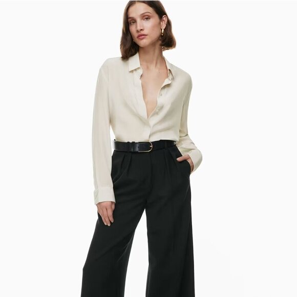 Babaton Tops - Babaton Artizia Academy Silk Button Up Blouse Top in Cream S $158